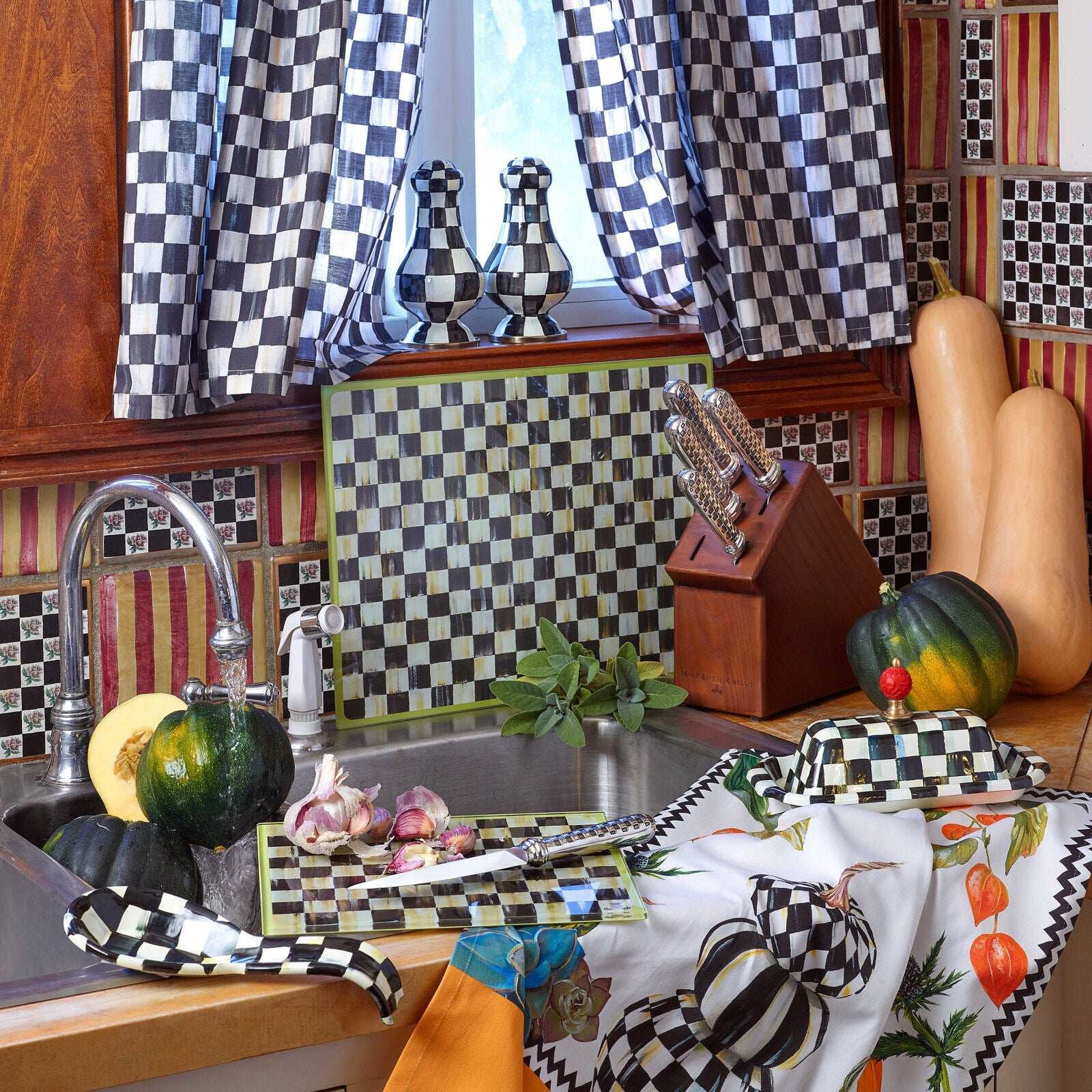 Courtly Check Enamel Butter Box by Mackenzie-Childs