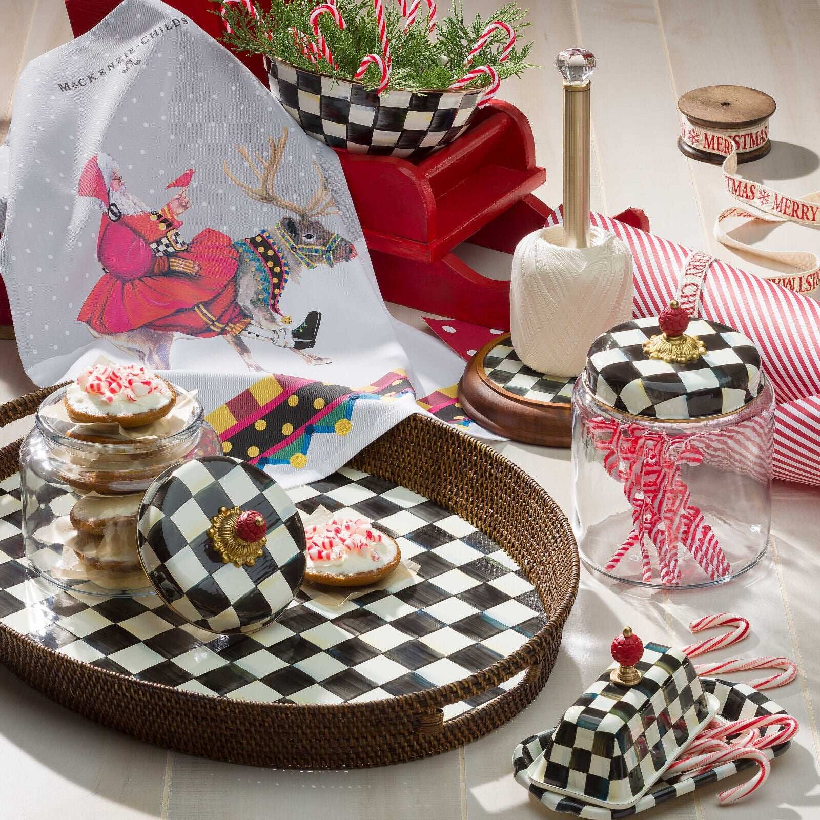 Courtly Check Enamel Butter Box by Mackenzie-Childs