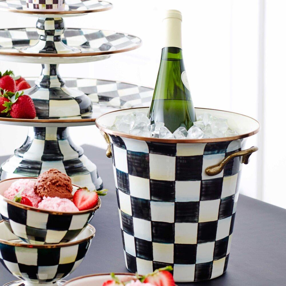 Courtly Check Design Enamel Wine Cooler