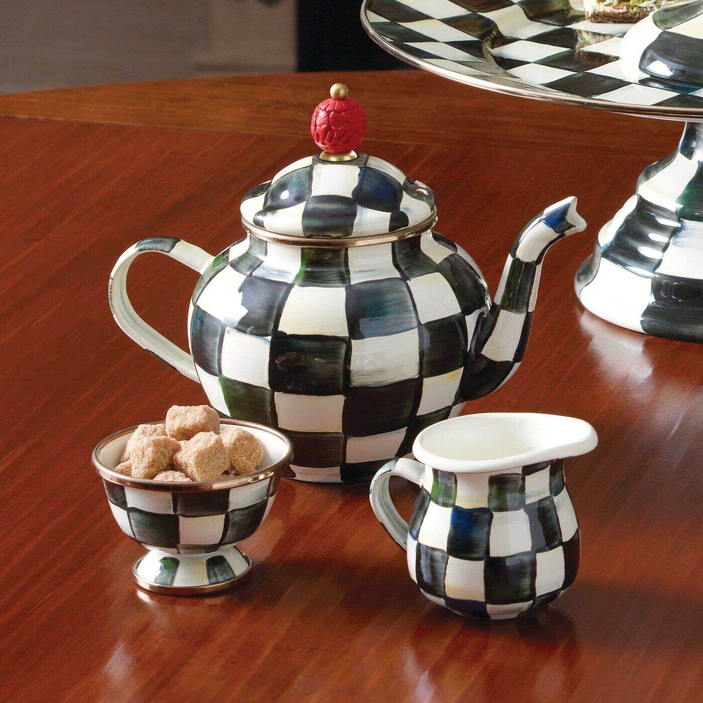 MacKenzie-Childs Courtly Check 4 Cup Teapot