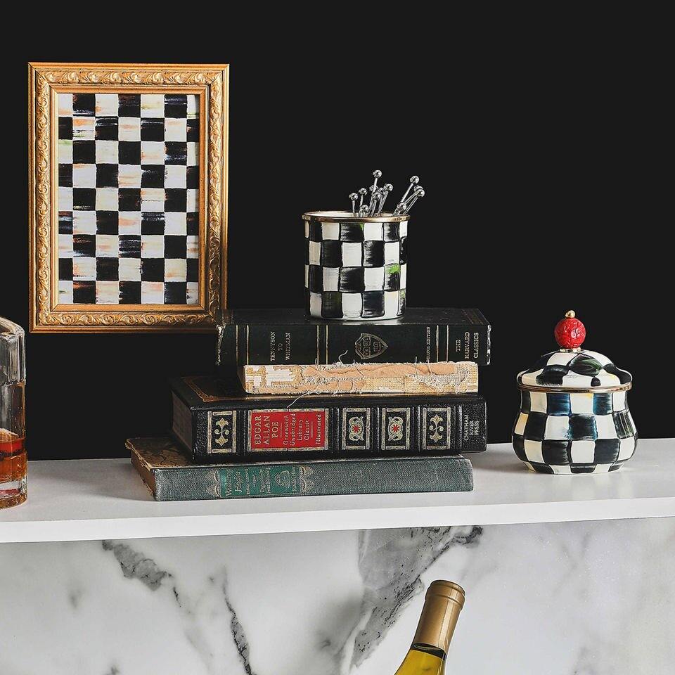 MacKenzie-Childs Courtly Check Lidded Sugar Bowl