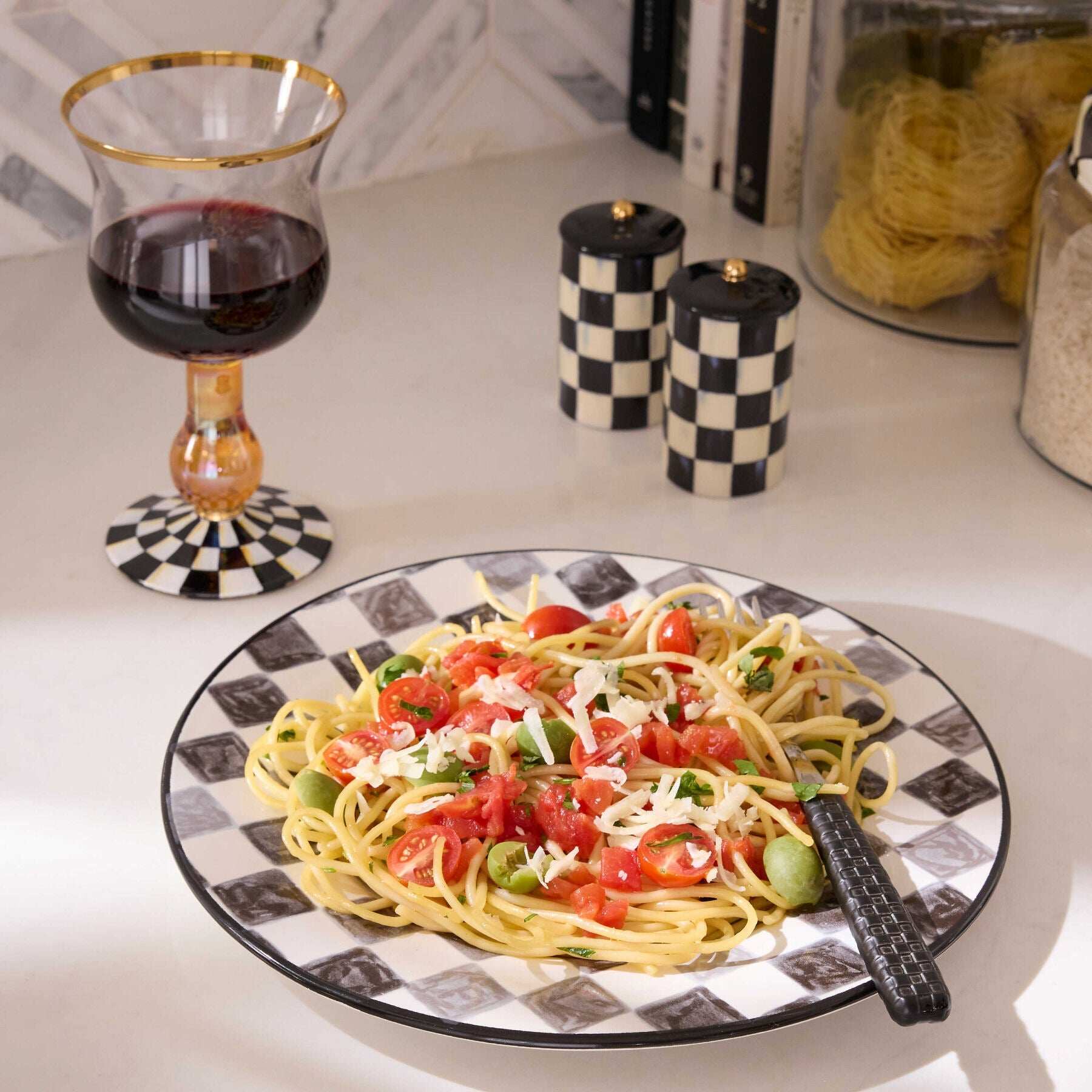 Courtly Check Farmhouse Salt & Pepper Set by MacKenzie-Childs