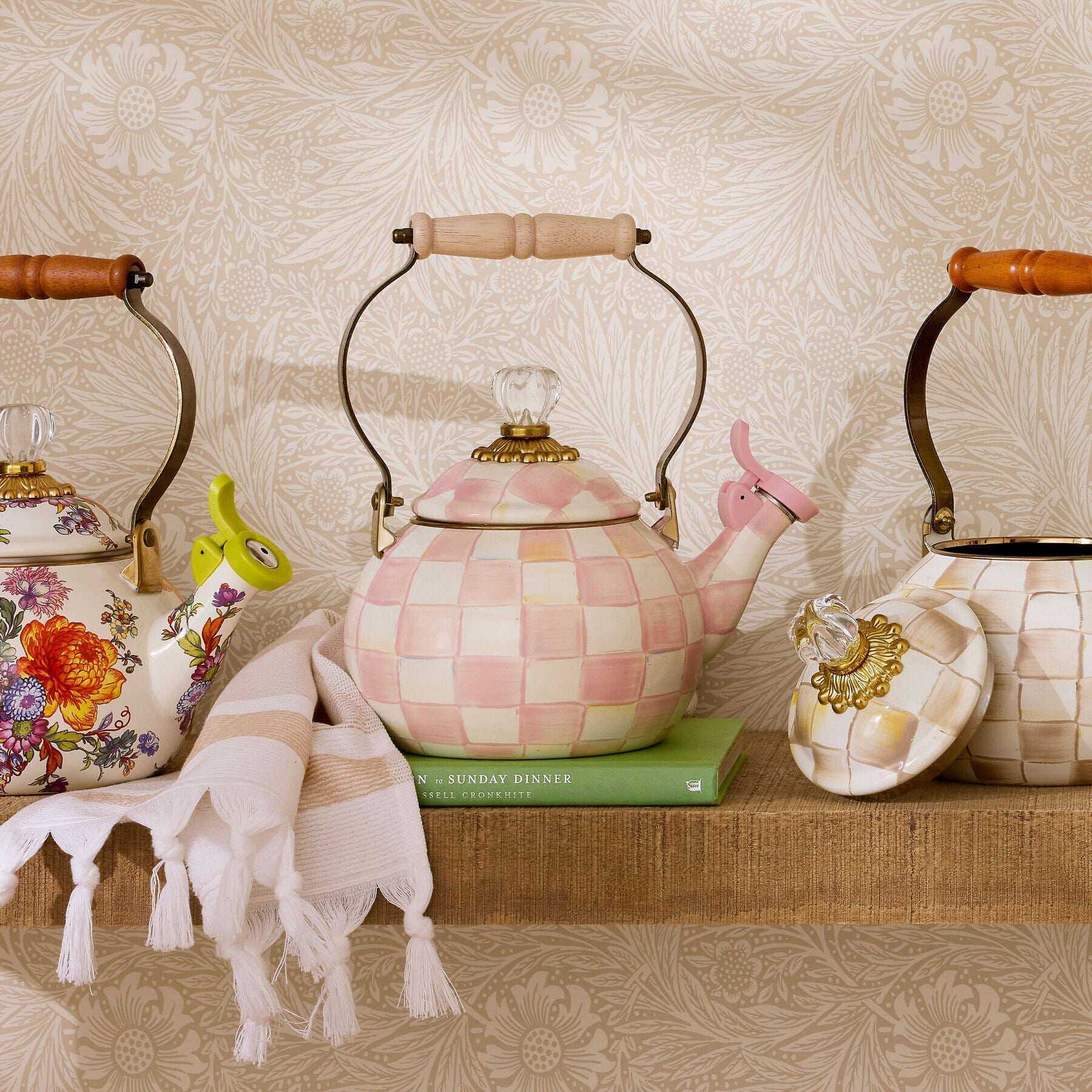 Rosy Check Whistling Tea Kettle by MacKenzie-Childs