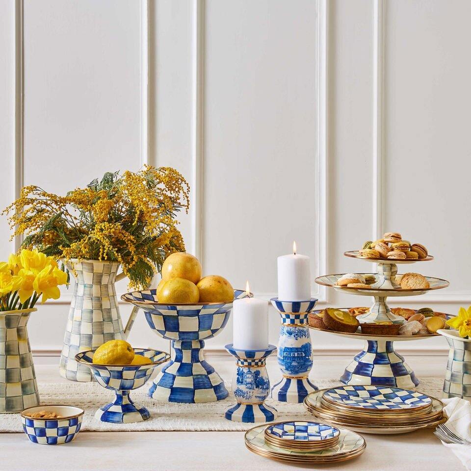 Beautiful Royal Check Large Compote