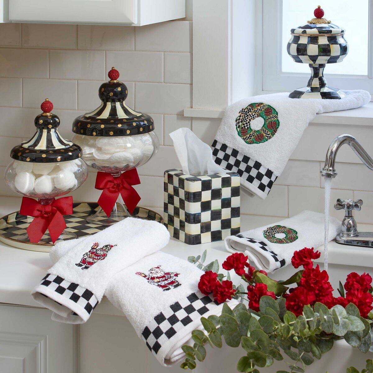 Courtly Check Enamel Round Tray