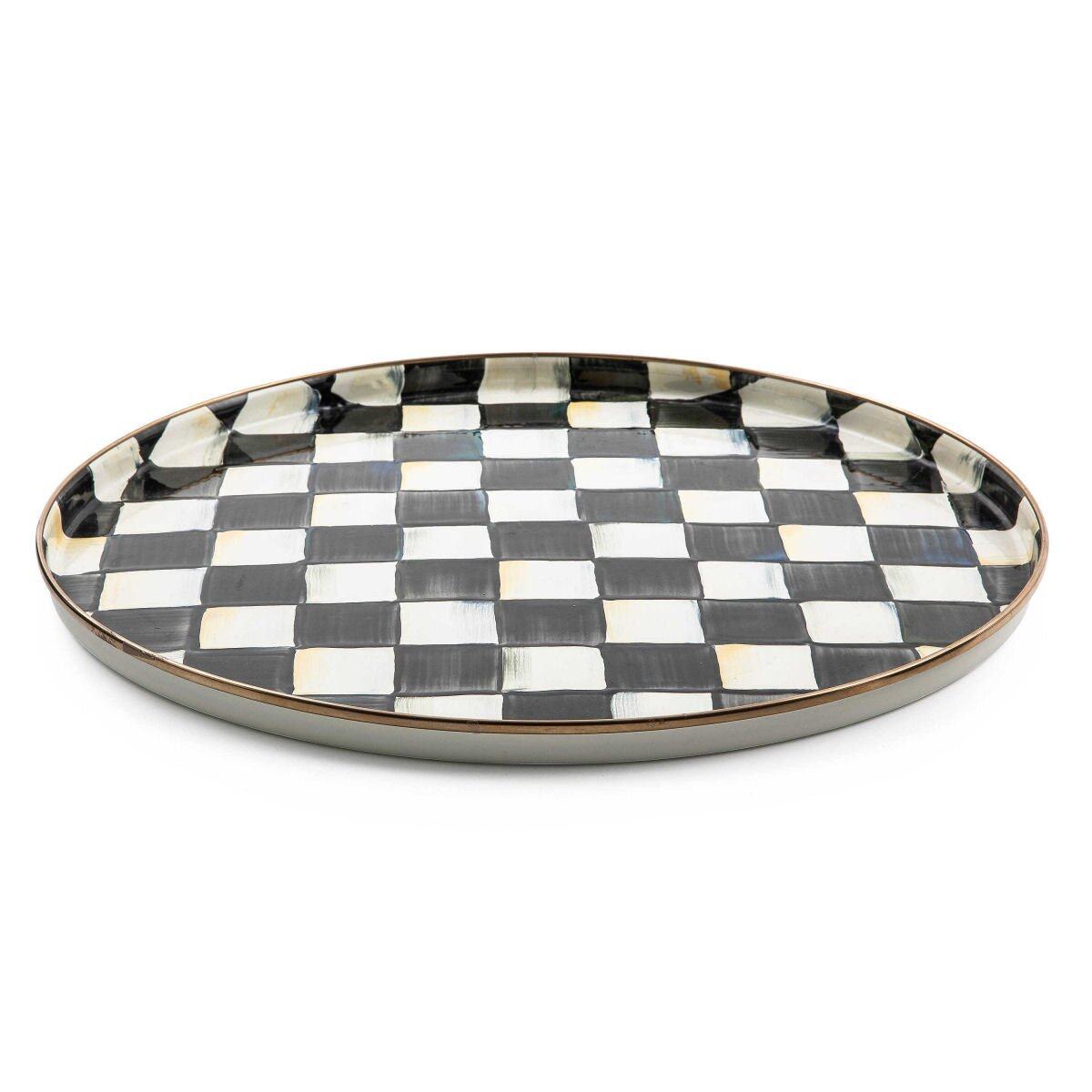 Courtly Check Enamel Round Tray