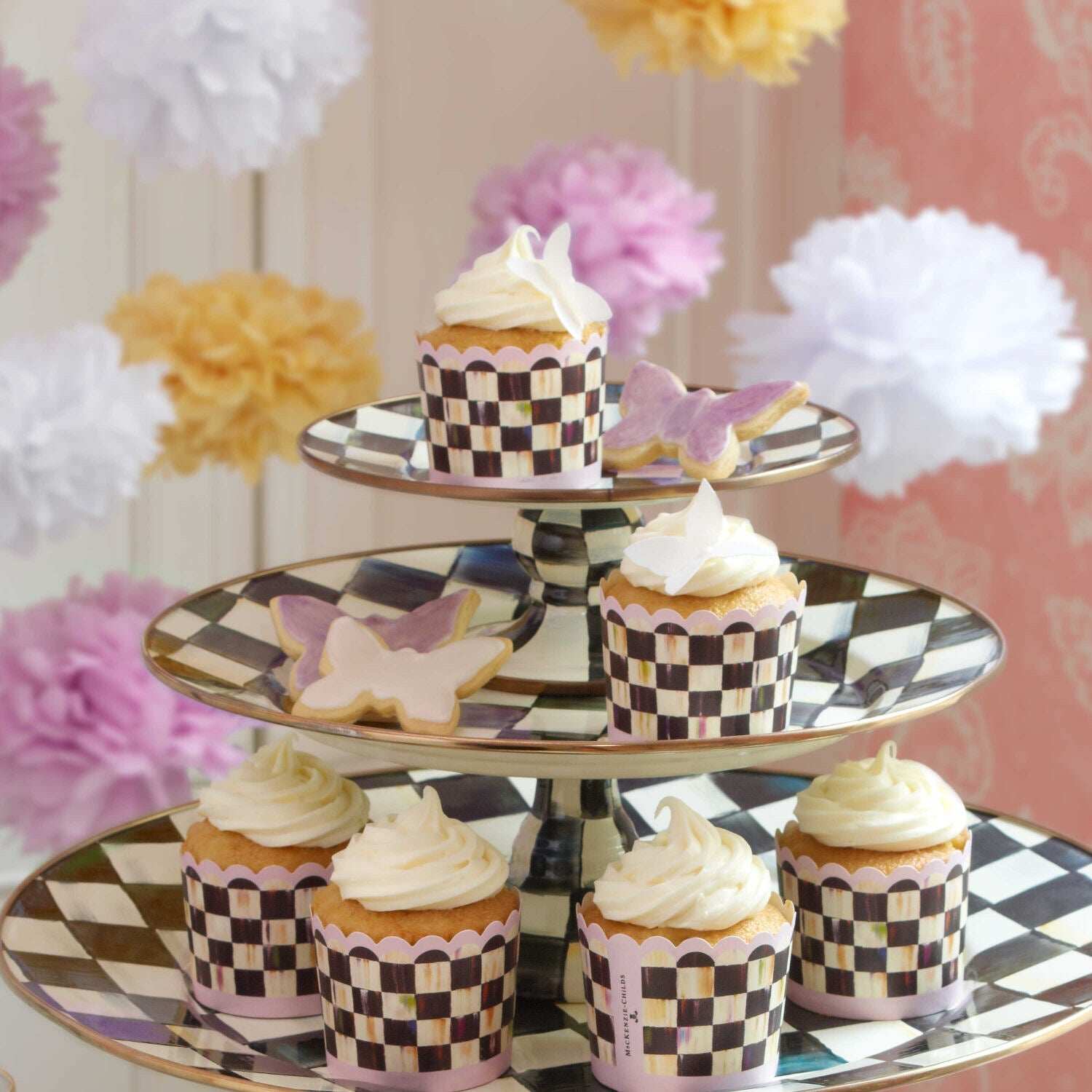 Courtly Check Mini Pedestal Platter by Mackenzie-Childs