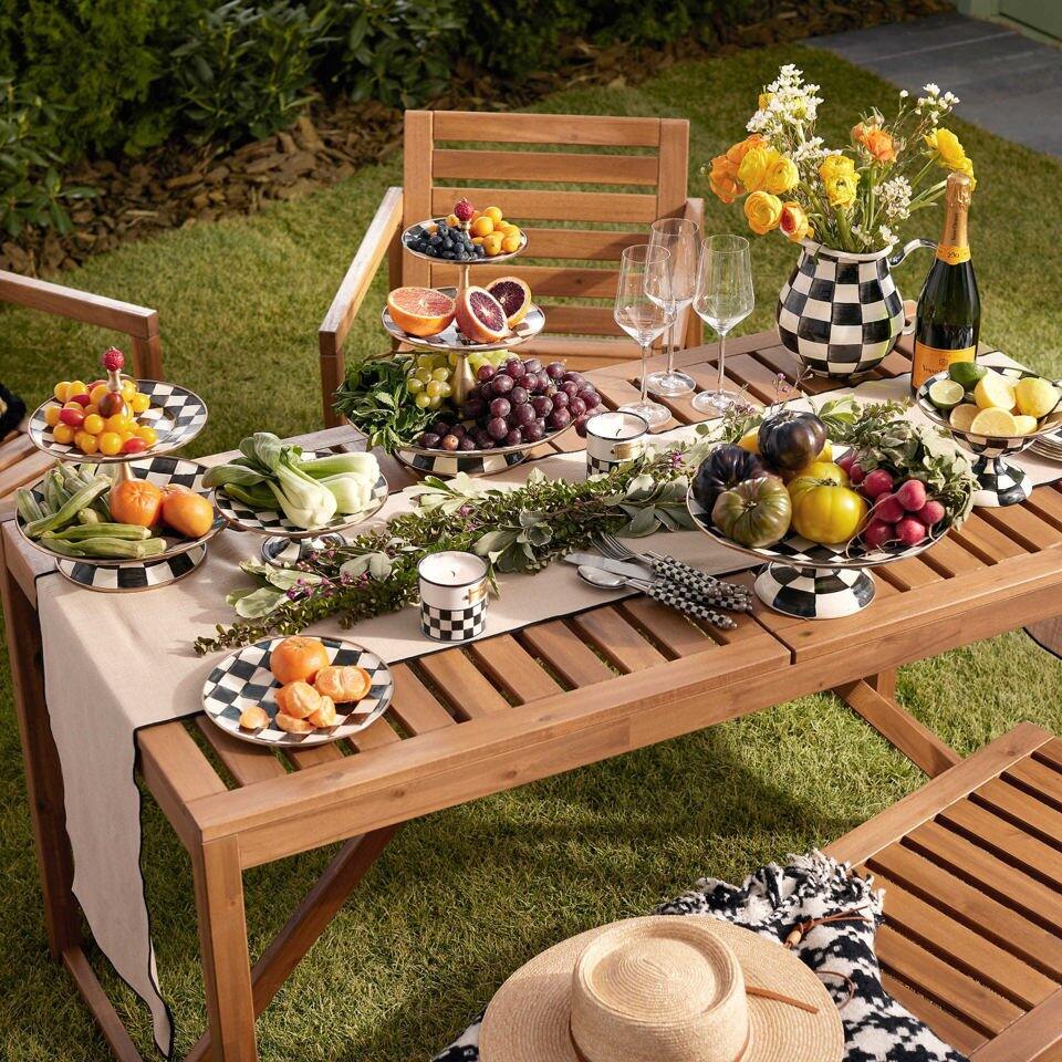 Courtly Check Enamel Two Tier Sweet Stand