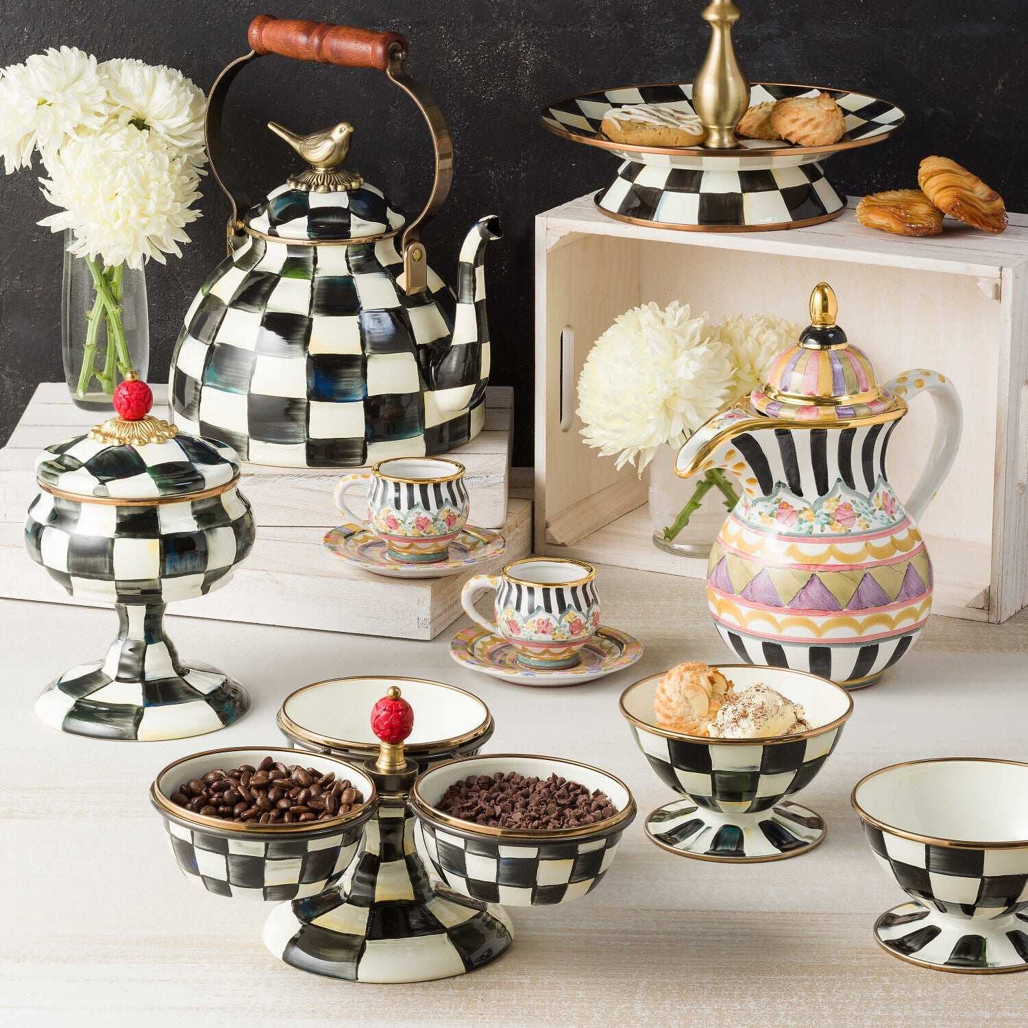 Courtly Check Enamel Triplicity by Mackenzie-Childs