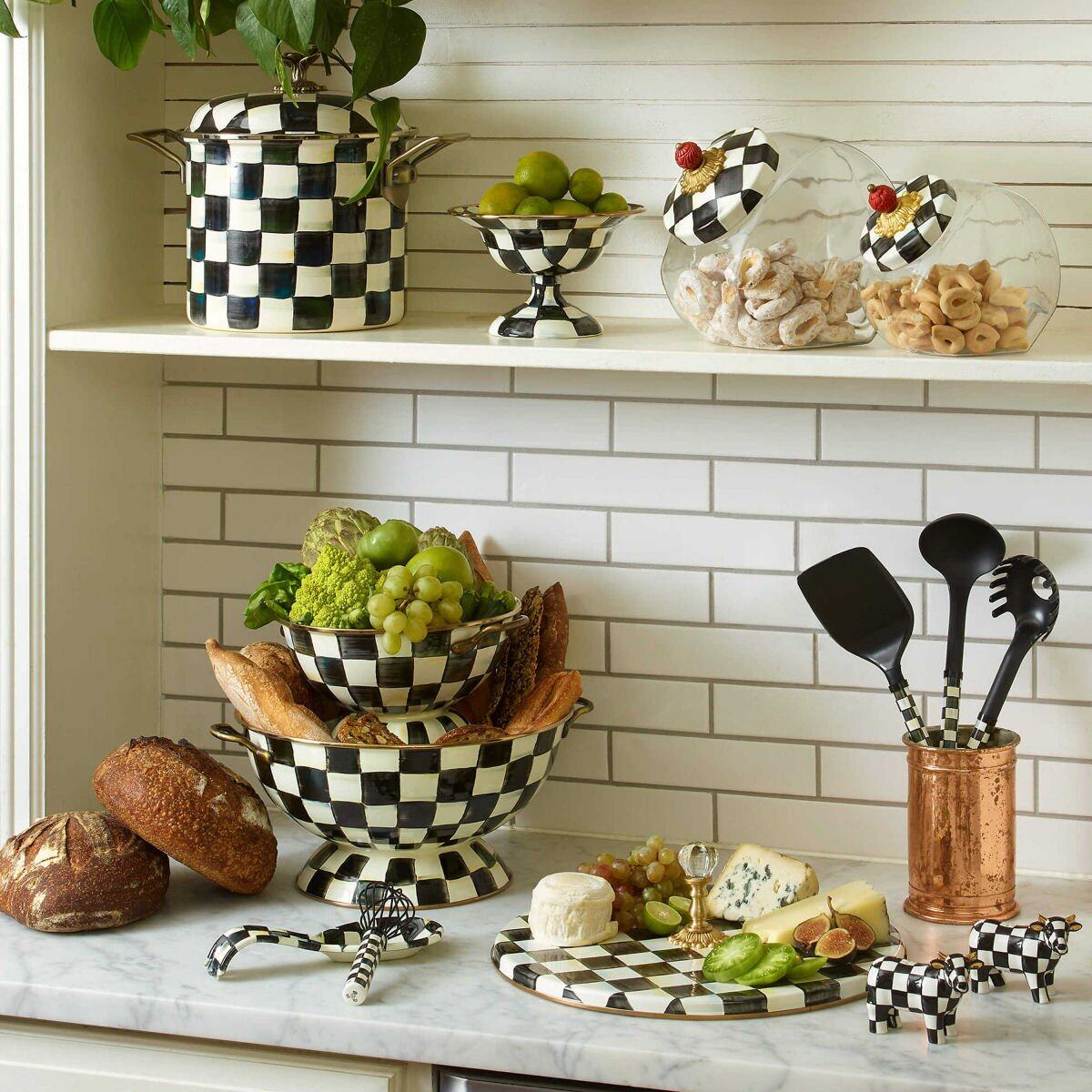 Courtly Check Enamel Cheese Course - Serveware