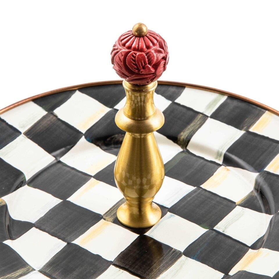 Courtly Check Enamel Two Tier Sweet Stand