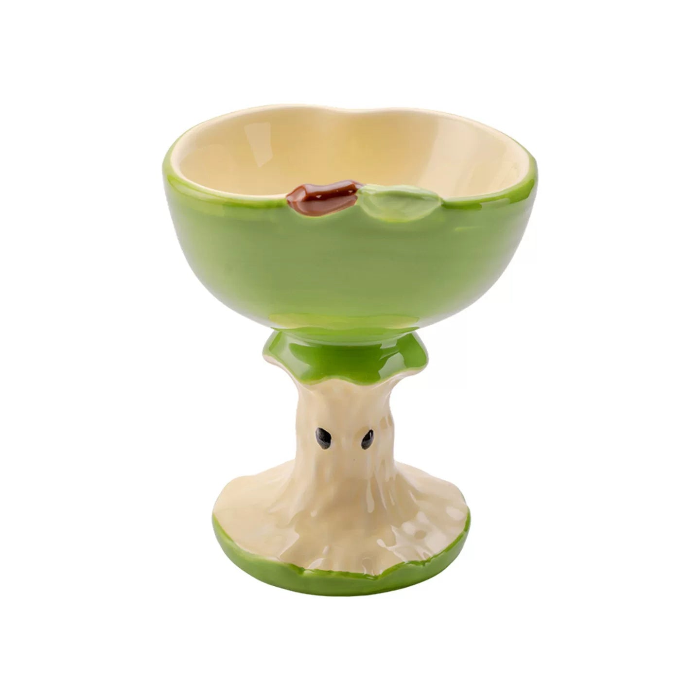 Posdma | Apple-Shaped Ceramic Pet Bowl with Raised Design for Daily Feeding