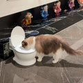 Posdma | Toilet-Shaped Ceramic Pet Drinking Bowl with Wide Opening