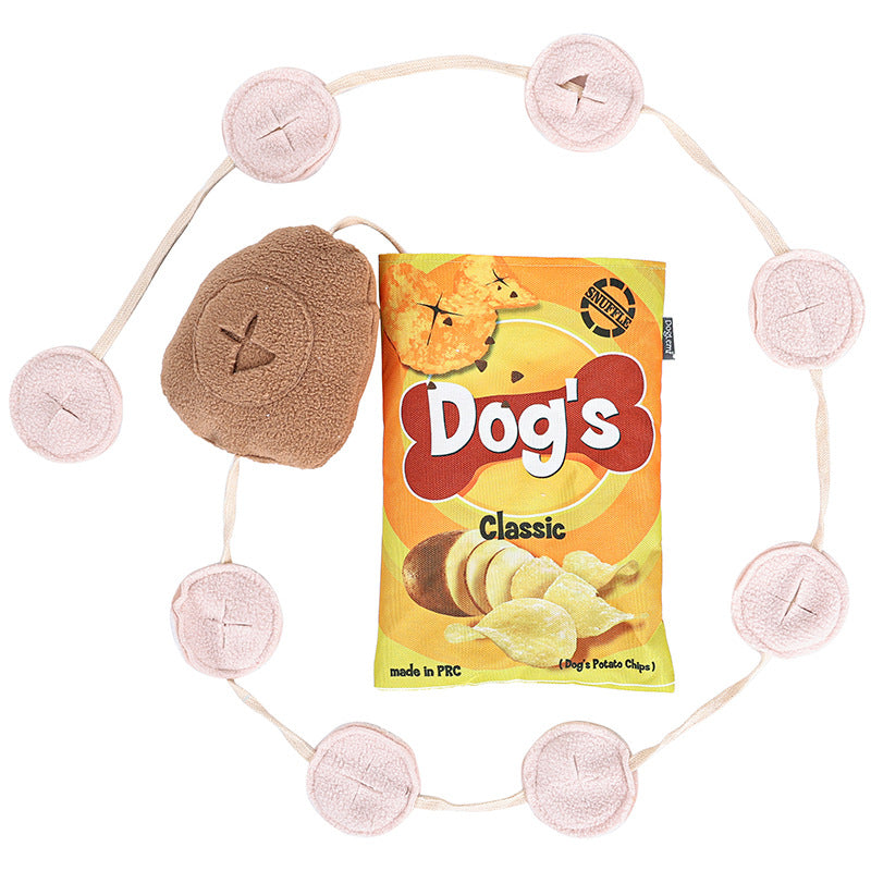 Posdma | Crinkle-Style Sniffing Puzzle Dog Toy with Hidden Treat Pockets