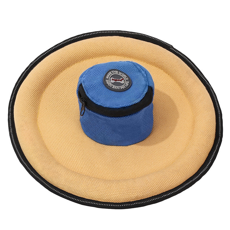 Posdma | Canvas Treat-Ready Flying Disc Toy for Interactive Outdoor Dog Play