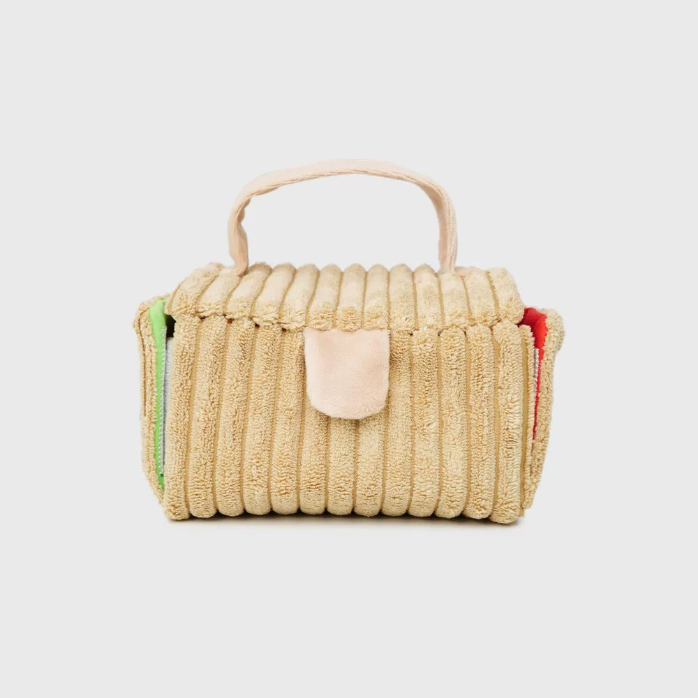 Posdma | Plush Food-Themed Play Box with Sound Elements and Treat Hiding Pieces