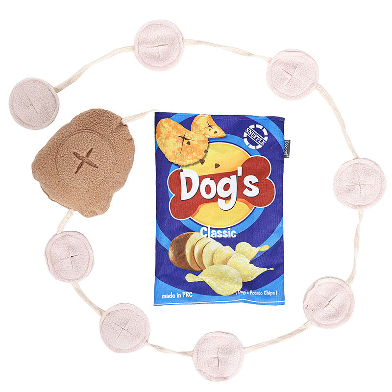 Posdma | Crinkle-Style Sniffing Puzzle Dog Toy with Hidden Treat Pockets