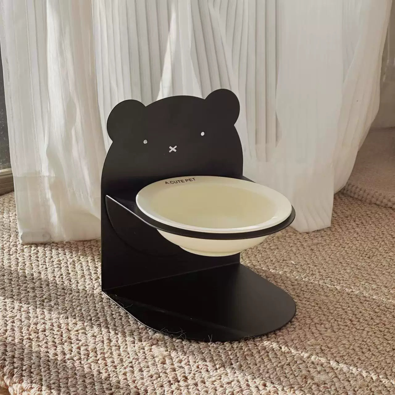 Posdma | Adjustable Raised Ceramic Pet Bowl Set with Angled Opening and Stand