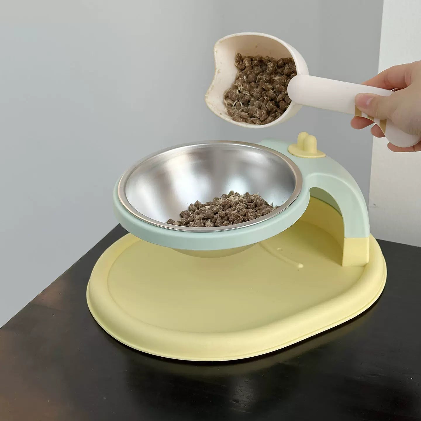 Posdma | Elevated Stainless Steel Cat Bowl with Wide Opening for Daily Feeding