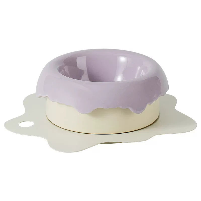 Posdma | Elevated Ceramic Pet Bowl with Angled Design for Everyday Feeding