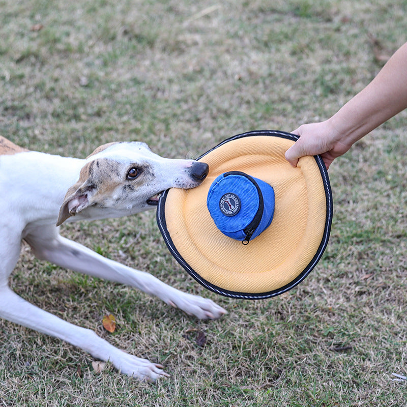 Posdma | Canvas Treat-Ready Flying Disc Toy for Interactive Outdoor Dog Play
